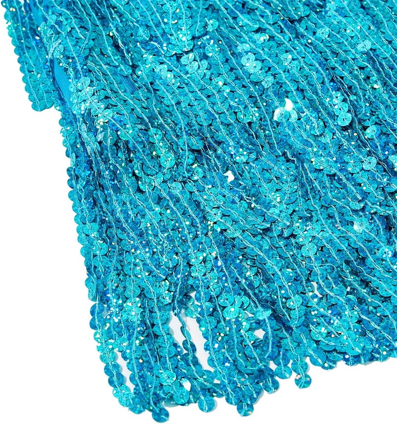 Durio Belly Dance Skirt Tassel Fringe Rave Skirt Party Sequin Tassel Skirt Belly Hip Scarf Festival Outfits for Women - Image 3